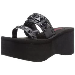 Mules Plateformes En Cuir Vegan Demonia 'FUNN-18'... -Magasin De Mode mules plateformes en cuir vegan demonia funn 18 noires 3