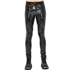 Pantalon 'Cyber Game' En Simili Cuir Glossy Noir -Magasin De Mode pantalon cyber game en simili cuir glossy noir 7