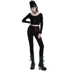 Pantalon 'Dark Blood' Noir Et Rouge 21 Pantalon 'Dark Blood' Noir Et Rouge -Magasin De Mode pantalon dark blood noir et rouge 2
