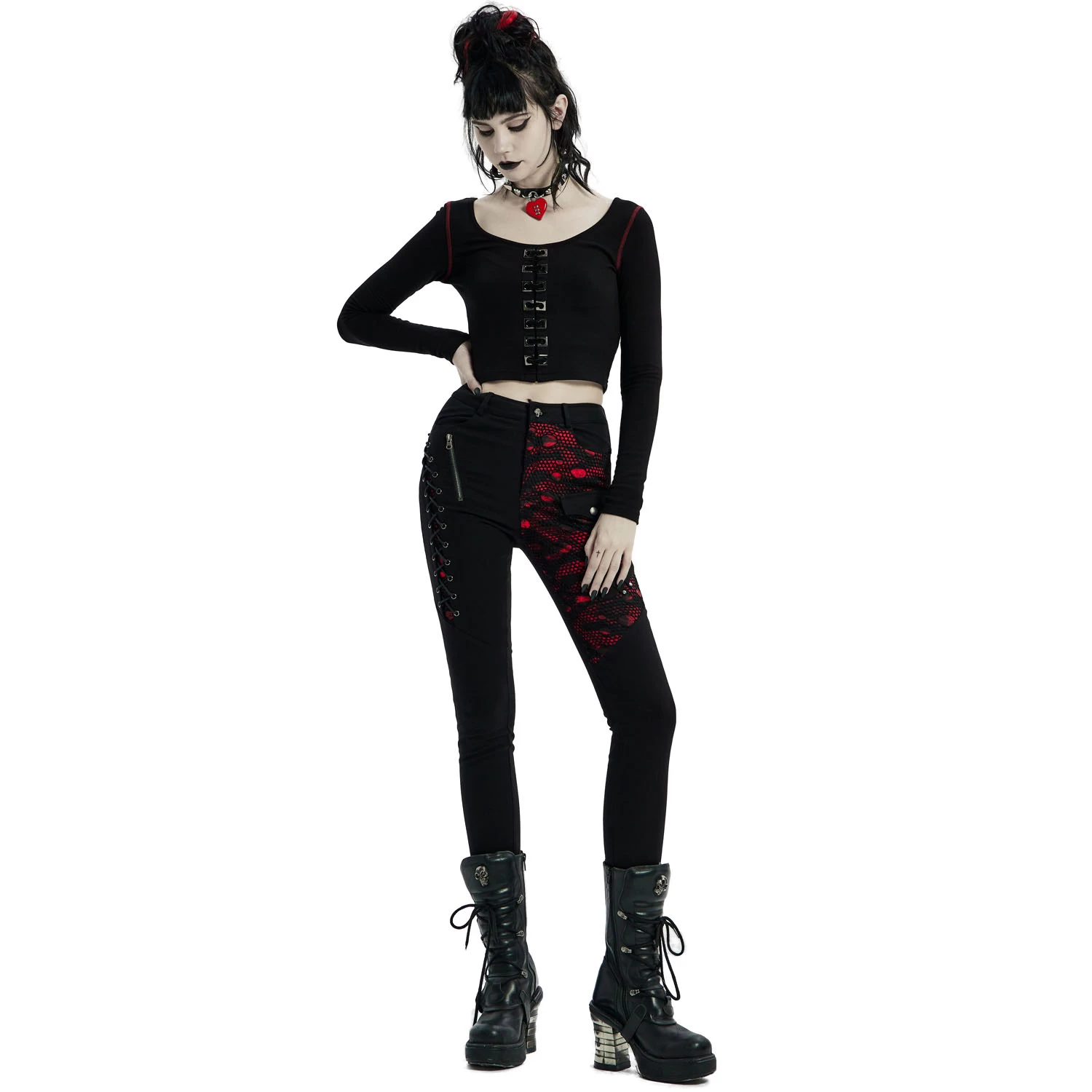 Pantalon 'Dark Blood' Noir Et Rouge 5 Pantalon 'Dark Blood' Noir Et Rouge â Image 3