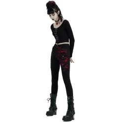 Pantalon 'Dark Blood' Noir Et Rouge 22 Pantalon 'Dark Blood' Noir Et Rouge -Magasin De Mode pantalon dark blood noir et rouge 3