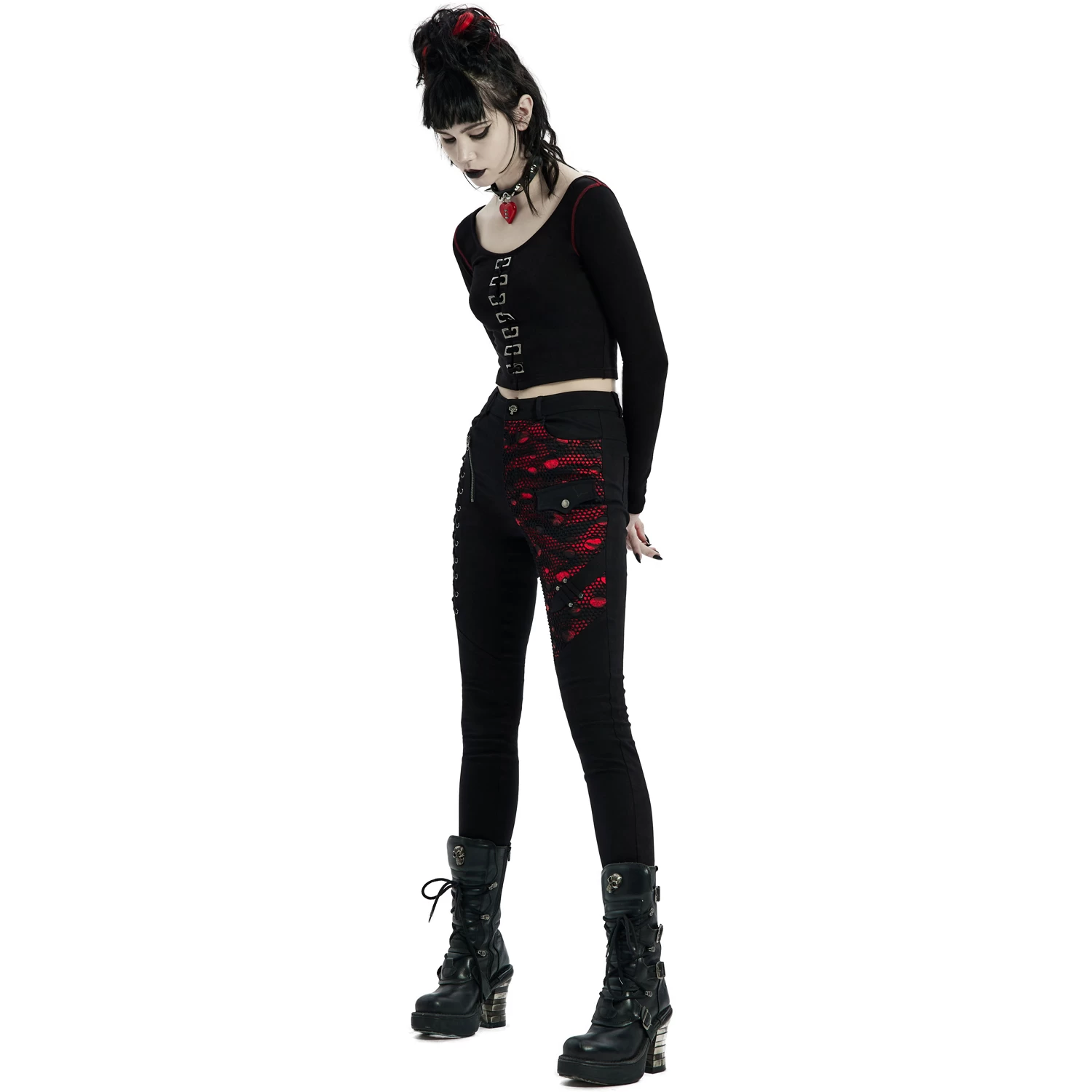 Pantalon 'Dark Blood' Noir Et Rouge 6 Pantalon 'Dark Blood' Noir Et Rouge â Image 4
