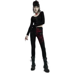 Pantalon 'Dark Blood' Noir Et Rouge 23 Pantalon 'Dark Blood' Noir Et Rouge -Magasin De Mode pantalon dark blood noir et rouge 4