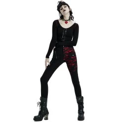 Pantalon 'Dark Blood' Noir Et Rouge 25 Pantalon 'Dark Blood' Noir Et Rouge -Magasin De Mode pantalon dark blood noir et rouge 6