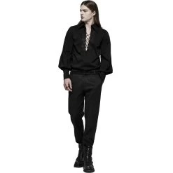 Pantalon 'Goth Blood' En Jacquard Noir 16 Pantalon 'Goth Blood' En Jacquard Noir -Magasin De Mode pantalon goth blood en jacquard noir 1