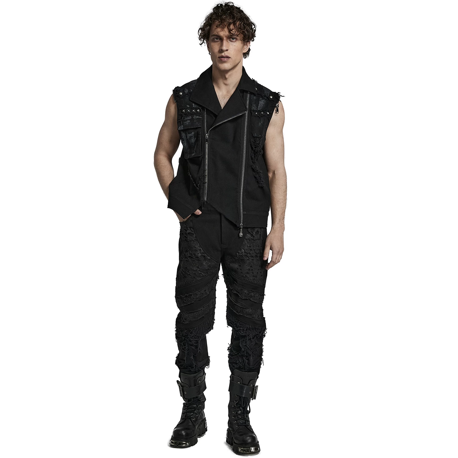 Pantalon 'Goth Distressed' Noir 7 Pantalon 'Goth Distressed' Noir – Image 5