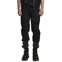 Pantalon 'Goth Distressed' Noir 29 Pantalon 'Goth Distressed' Noir -Magasin De Mode pantalon goth distressed noir 8