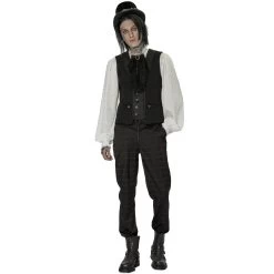 Pantalon 'Goth Plaid' Noir -Magasin De Mode pantalon goth plaid noir 5