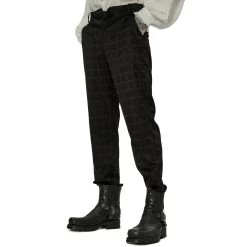 Pantalon 'Goth Plaid' Noir -Magasin De Mode pantalon goth plaid noir 8