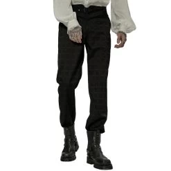 Pantalon 'Goth Plaid' Noir -Magasin De Mode pantalon goth plaid noir 9