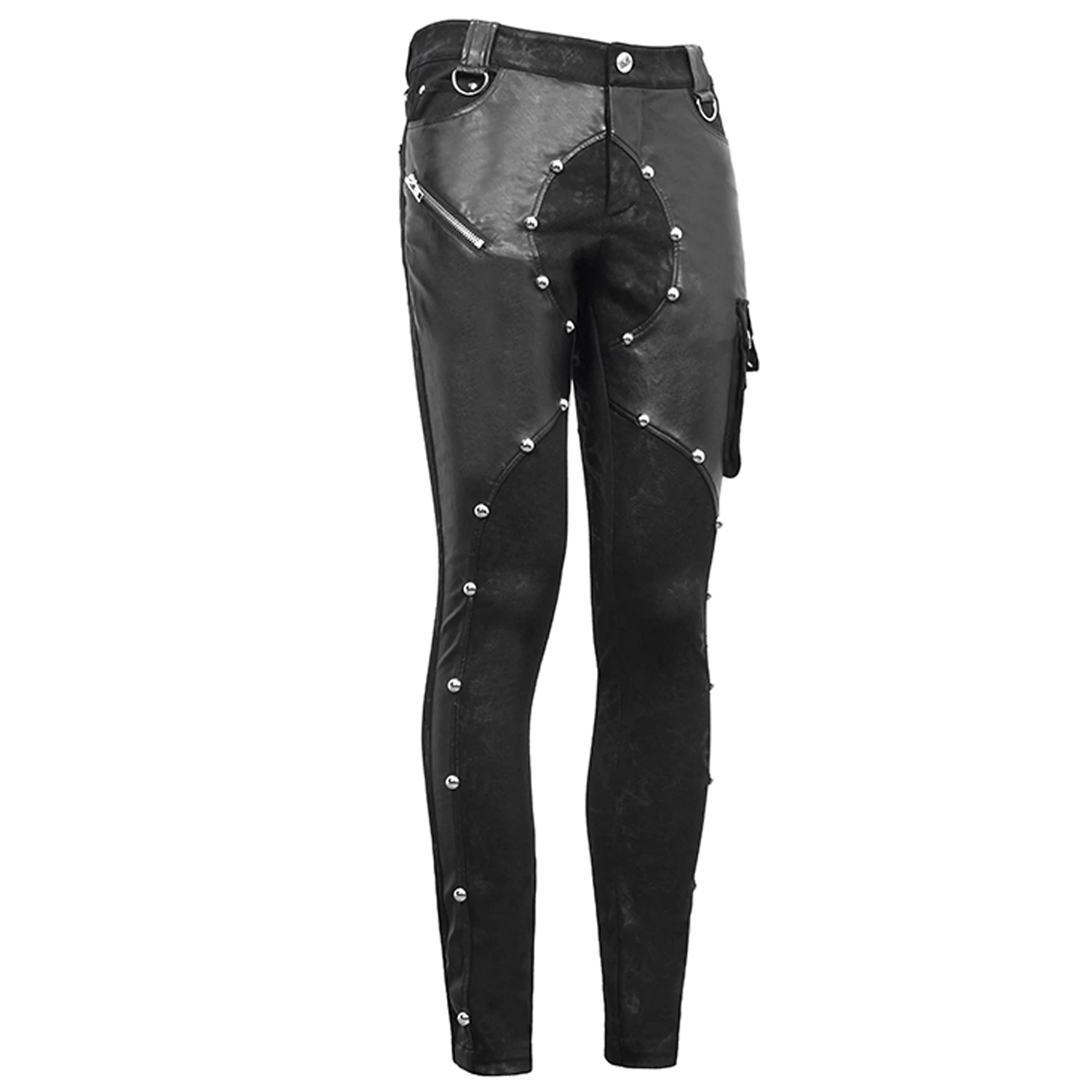 Pantalon 'Haboolm' En Jean Et Simili Cuir Noirs 13 Pantalon 'Haboolm' En Jean Et Simili Cuir Noirs â Image 11