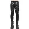 Pantalon 'Haboolm' En Jean Et Simili Cuir Noirs -Magasin De Mode pantalon haboolm en jean et simili cuir noirs