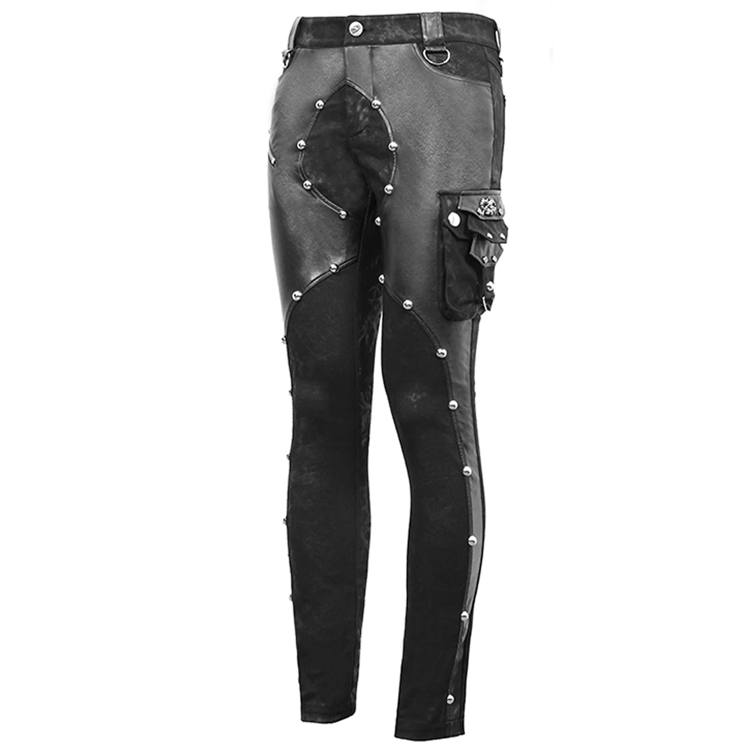 Pantalon 'Haboolm' En Jean Et Simili Cuir Noirs 14 Pantalon 'Haboolm' En Jean Et Simili Cuir Noirs â Image 12