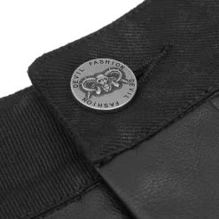 Pantalon 'Haboolm' En Jean Et Simili Cuir Noirs 35 Pantalon 'Haboolm' En Jean Et Simili Cuir Noirs -Magasin De Mode pantalon haboolm en jean et simili cuir noirs 15