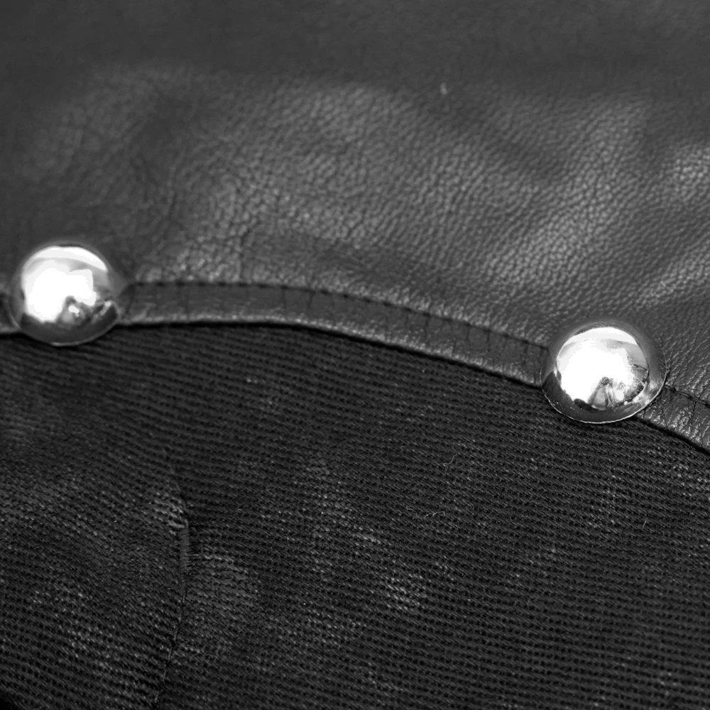 Pantalon 'Haboolm' En Jean Et Simili Cuir Noirs 19 Pantalon 'Haboolm' En Jean Et Simili Cuir Noirs â Image 17