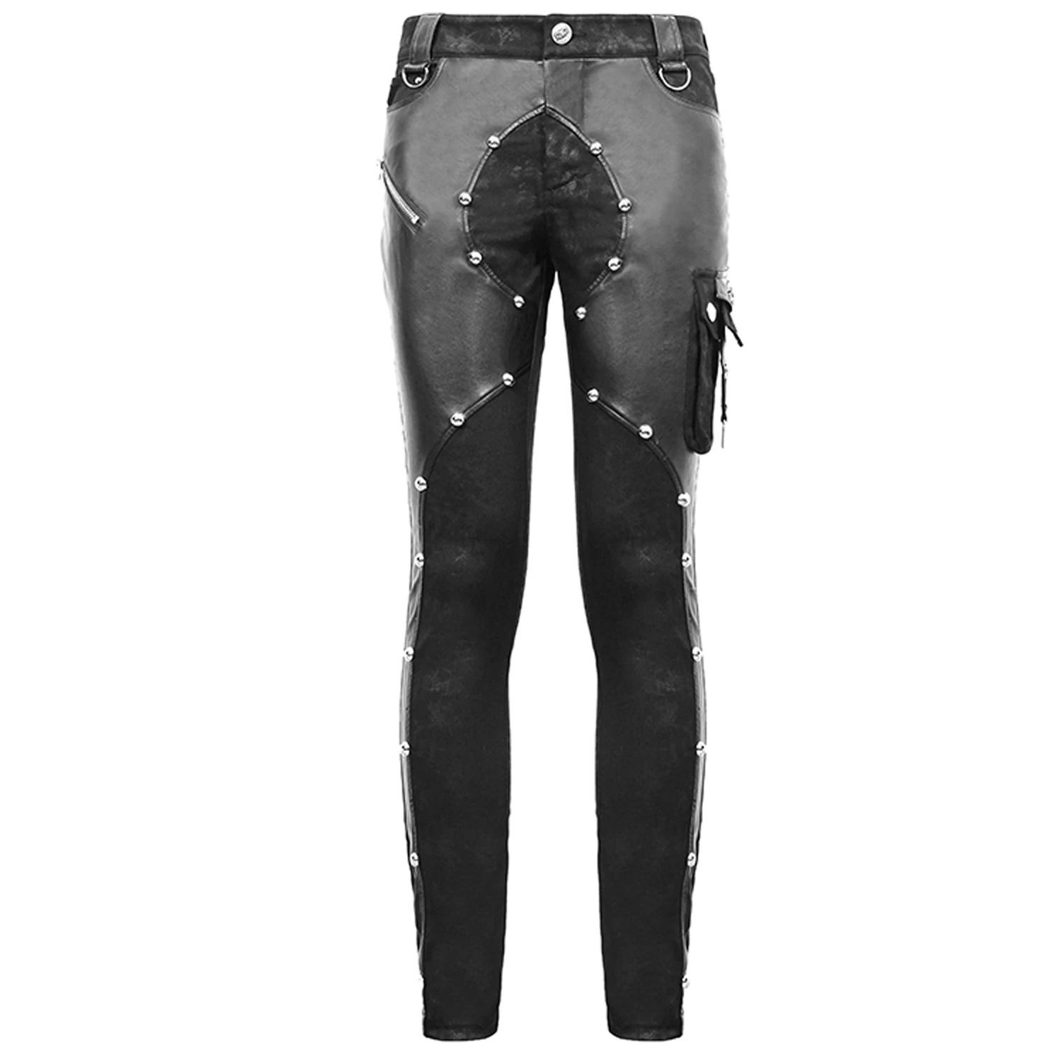 Pantalon 'Haboolm' En Jean Et Simili Cuir Noirs 11 Pantalon 'Haboolm' En Jean Et Simili Cuir Noirs â Image 9