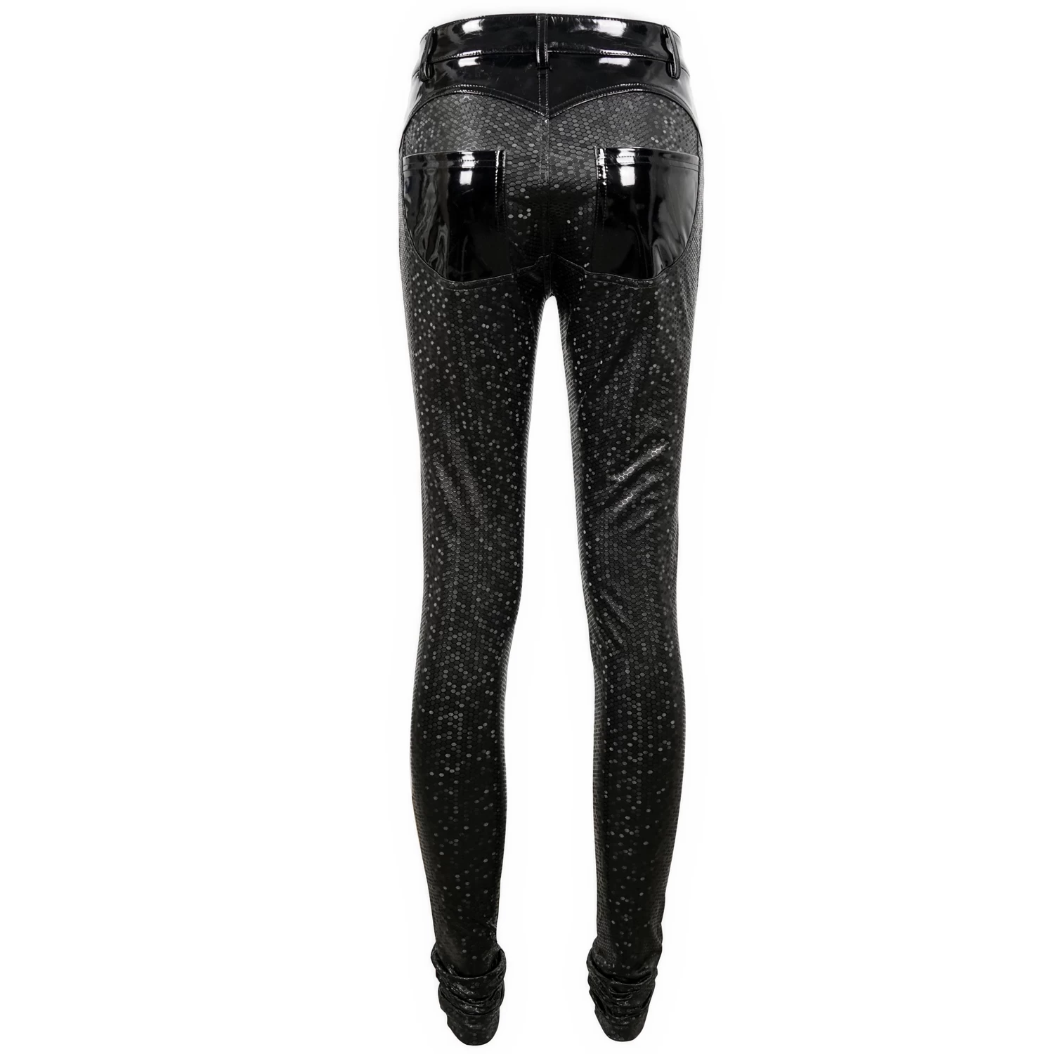 Pantalon 'Hexagone' En Simili Cuir Noir à Motifs 15 Pantalon 'Hexagone' En Simili Cuir Noir à Motifs – Image 13