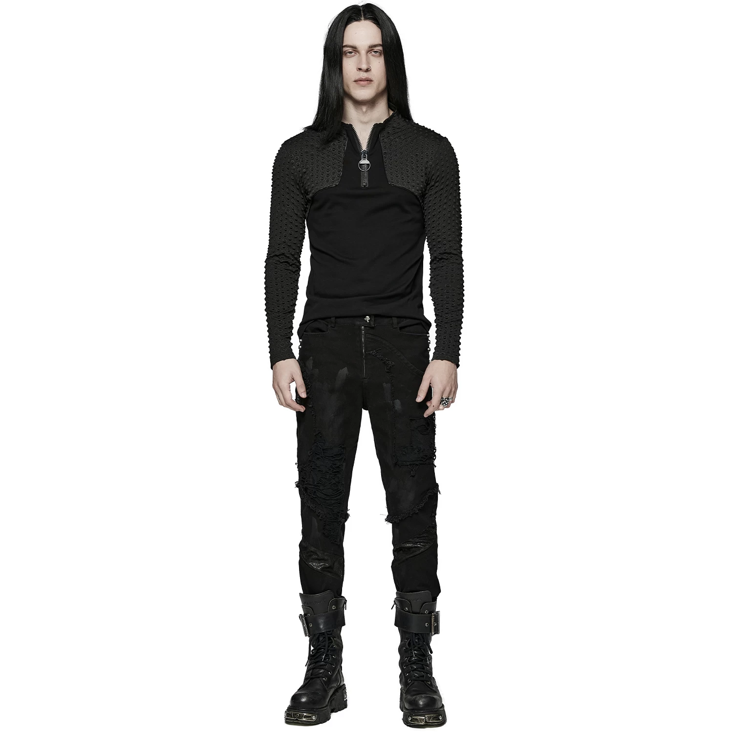 Pantalon 'Punk Broken Hole Net' Noir 4 Pantalon 'Punk Broken Hole Net' Noir – Image 2