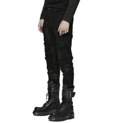 Pantalon 'Punk Broken Hole Net' Noir 28 Pantalon 'Punk Broken Hole Net' Noir -Magasin De Mode pantalon punk broken hole net noir 9