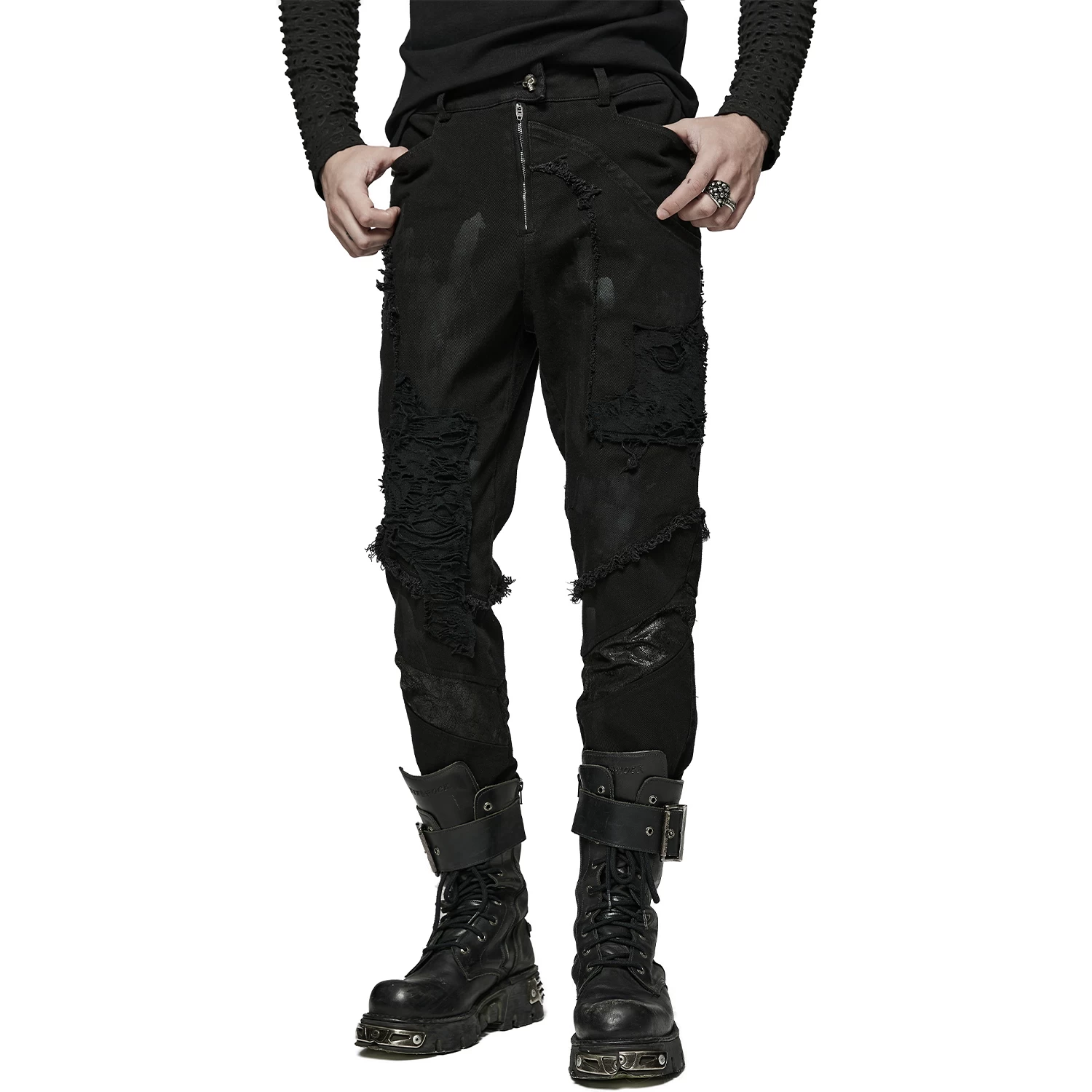 Pantalon 'Punk Broken Hole Net' Noir 3 Pantalon 'Punk Broken Hole Net' Noir