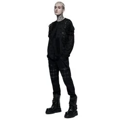 Pantalon 'Punk Simple Woven' Noir -Magasin De Mode pantalon punk simple woven noir 5