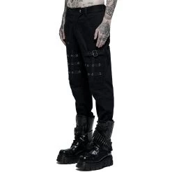 Pantalon 'Punk Simple Woven' Noir -Magasin De Mode pantalon punk simple woven noir 7