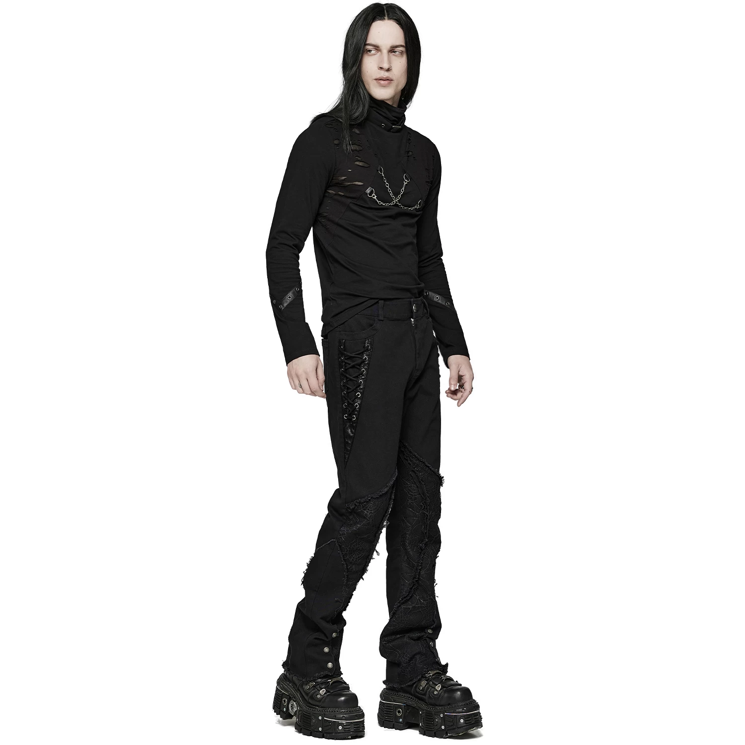 Pantalon 'Punk Spider Mesh' Noir 4 Pantalon 'Punk Spider Mesh' Noir â Image 2
