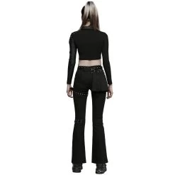 Pantalon Taille Mi Haute 'Lamia' Avec Sur-jupe Noir -Magasin De Mode pantalon taille mi haute lamia avec sur jupe noir 2