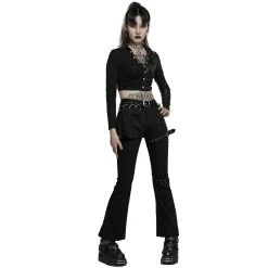 Pantalon Taille Mi Haute 'Lamia' Avec Sur-jupe Noir -Magasin De Mode pantalon taille mi haute lamia avec sur jupe noir 3