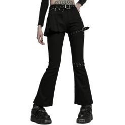Pantalon Taille Mi Haute 'Lamia' Avec Sur-jupe Noir -Magasin De Mode pantalon taille mi haute lamia avec sur jupe noir 4
