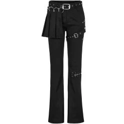 Pantalon Taille Mi Haute 'Lamia' Avec Sur-jupe Noir -Magasin De Mode pantalon taille mi haute lamia avec sur jupe noir 7