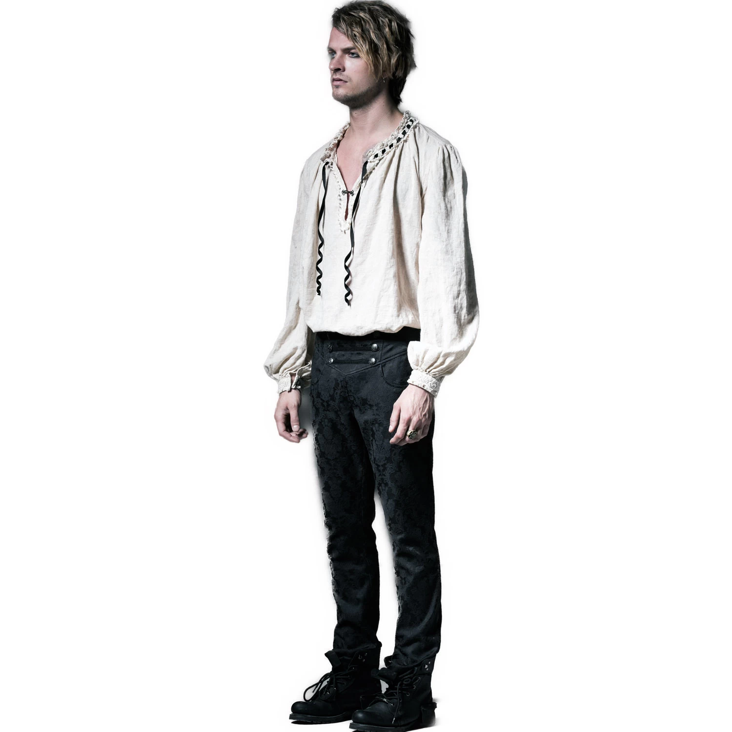 Pantalon 'Vampyr' En Brocart Noir 8 Pantalon 'Vampyr' En Brocart Noir – Image 6