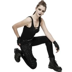 Pantalon 'Wasteland' Noir Pour Femmes -Magasin De Mode pantalon wasteland noir pour femmes 3