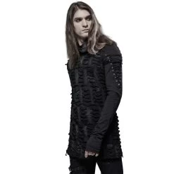 Polo à Capuche Et Manches Longues 'Destruction Unit'... 21 Polo à Capuche Et Manches Longues 'Destruction Unit'... -Magasin De Mode polo a capuche et manches longues destruction unit noir 3