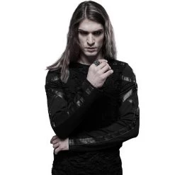 Polo Manches Longues 'Astaroth' Noir -Magasin De Mode polo manches longues astaroth noir 5