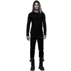 Polo Manches Longues 'Astaroth' Noir -Magasin De Mode polo manches longues astaroth noir 7
