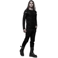 Polo Manches Longues 'Astaroth' Noir -Magasin De Mode polo manches longues astaroth noir 9