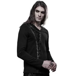 Polo Manches Longues 'Dark Devil' Noir -Magasin De Mode polo manches longues dark devil noir 3