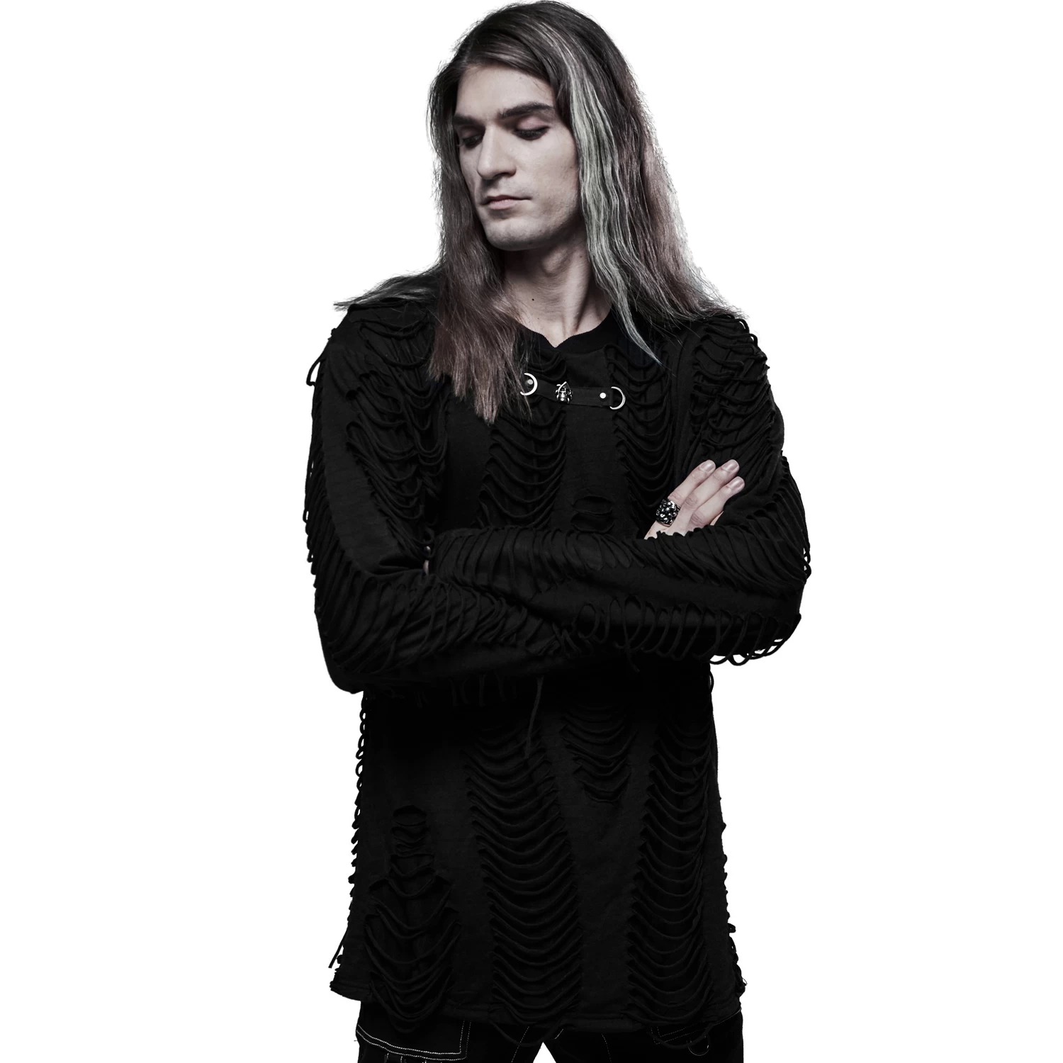 Polo Manches Longues 'Goth Broken' Noir 8 Polo Manches Longues 'Goth Broken' Noir – Image 6