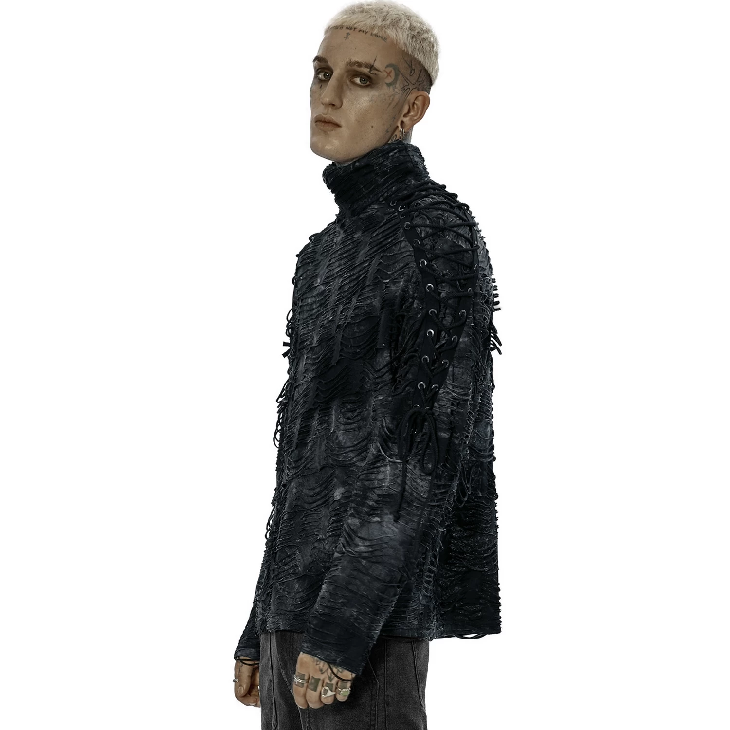 Polo Masque 'Samhain' Noir Et Bleu 6 Polo Masque 'Samhain' Noir Et Bleu – Image 4