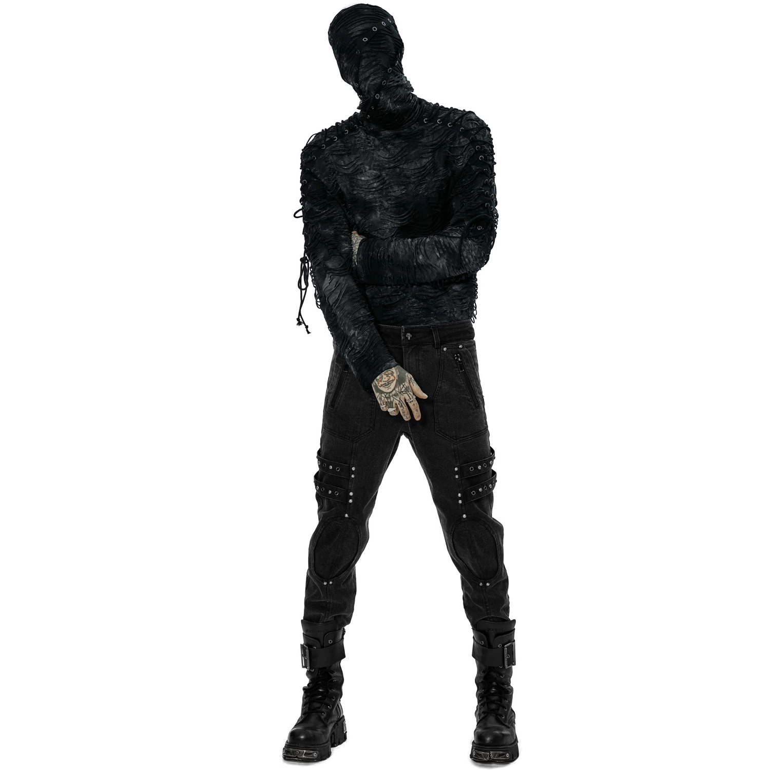 Polo Masque 'Samhain' Noir Et Bleu 10 Polo Masque 'Samhain' Noir Et Bleu – Image 8