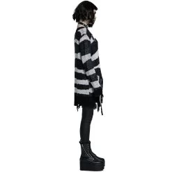 Pull 'Dark Doll' à Rayures Noires Et Blanches 26 Pull 'Dark Doll' à Rayures Noires Et Blanches -Magasin De Mode pull dark doll a rayures noires et blanches 4