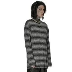 Pull 'Pagan' Rayé Gris Et Noir 17 Pull 'Pagan' Rayé Gris Et Noir -Magasin De Mode pull pagan raye gris et noir 3