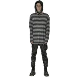 Pull 'Pagan' Rayé Gris Et Noir 18 Pull 'Pagan' Rayé Gris Et Noir -Magasin De Mode pull pagan raye gris et noir 4