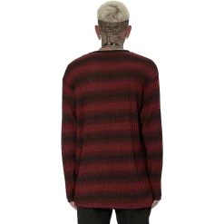 Pull 'Pagan' Rayé Rouge Et Noir -Magasin De Mode pull pagan raye rouge et noir 2