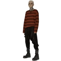 Pull 'Pagan' Rayé Rouge Et Noir -Magasin De Mode pull pagan raye rouge et noir 7