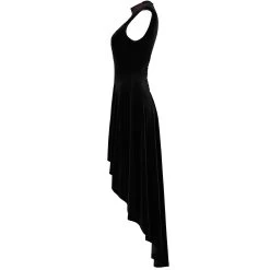 Robe Asymétrique 'Bara' En Velours Noir -Magasin De Mode robe asymetrique bara en velours noir 11