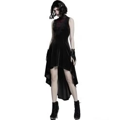 Robe Asymétrique 'Bara' En Velours Noir -Magasin De Mode robe asymetrique bara en velours noir 5