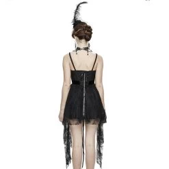 Robe Asymétrique 'Fael' En Dentelle Et Jacquard Noirs -Magasin De Mode robe asymetrique fael en dentelle et jacquard noirs 9