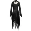 Robe Gothique 'Dragon Spine' Noire 2 Robe Gothique 'Dragon Spine' Noire -Magasin De Mode robe gothique dragon spine noire